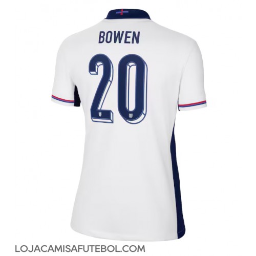 Camisa de Futebol Inglaterra Jarrod Bowen #20 Equipamento Principal Mulheres Europeu 2024 Manga Curta